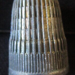 Vintage Pyrm Silver Tone Sewing Thimble Size 10 17mm